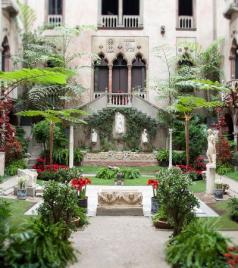 view of courtyard of Isabella Stewart Gardner Museum, Boston